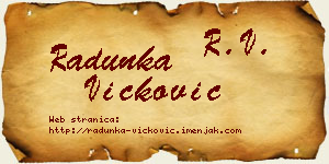 Radunka Vicković vizit kartica